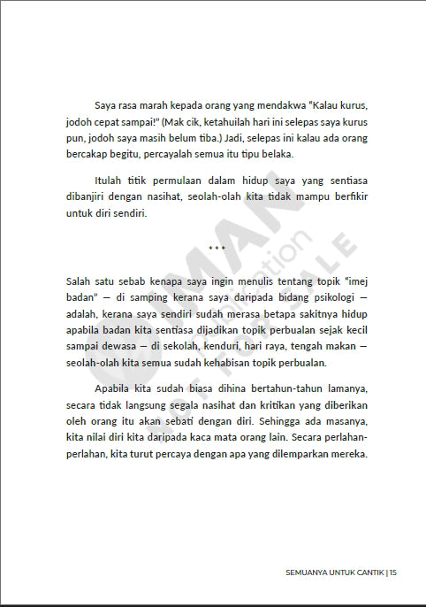 Iman Publication Book Semuanya Untuk Cantik: Memahami Realiti Beauty Privilege Dalam Dunia Yang Hanya Menilai Kecantikan Luaran 101047