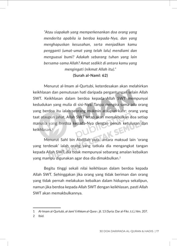 Iman Publication Buku 30 Doa Daripada Al-Quran & Hadis Saat Hampir Berputus Asa oleh Fakhri Fadzli 100995