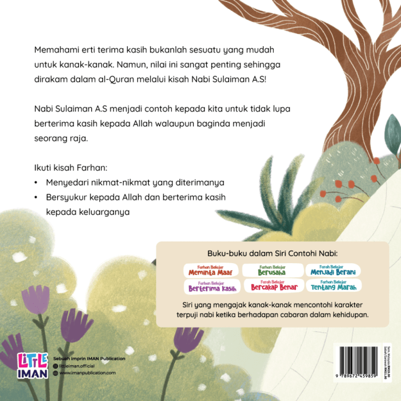 Farhan Belajar Berterima Kasih Daripada Kisah Nabi Sulaiman A.S by Khairunnisa Hamzah, Munsya Rahman & Syaari Ab Rahman - IMAN Shoppe Bookstore