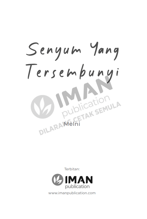 Senyum Yang Tersembunyi by Melni - IMAN Shoppe Bookstore