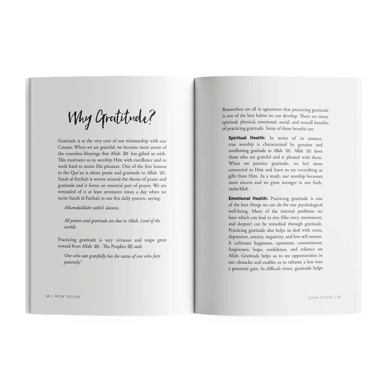 From The Few An Interactive Program to Cultivate an Attitude of Gratitude by Ustadha Dunia Shuaib