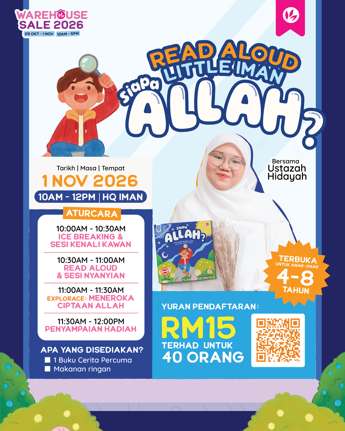 [Tiket Event] Read Aloud Little IMAN Siapa Allah? bersama Ustazah Hidayah Hamid