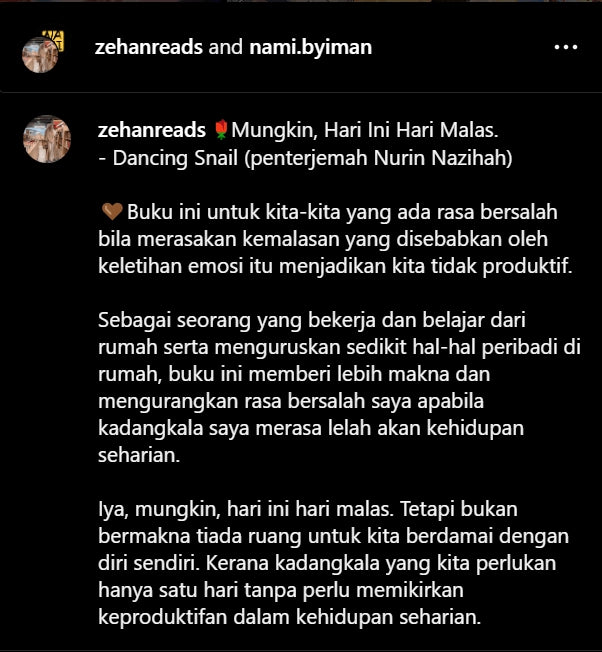 Iman Publication Book Mungkin, Hari Ini Hari Malas oleh Dancing Snail 101045