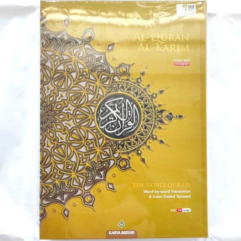 Al-Quran Al-Karim Word by Word Translation & Color Coded Tajweed The Noble Quran A4