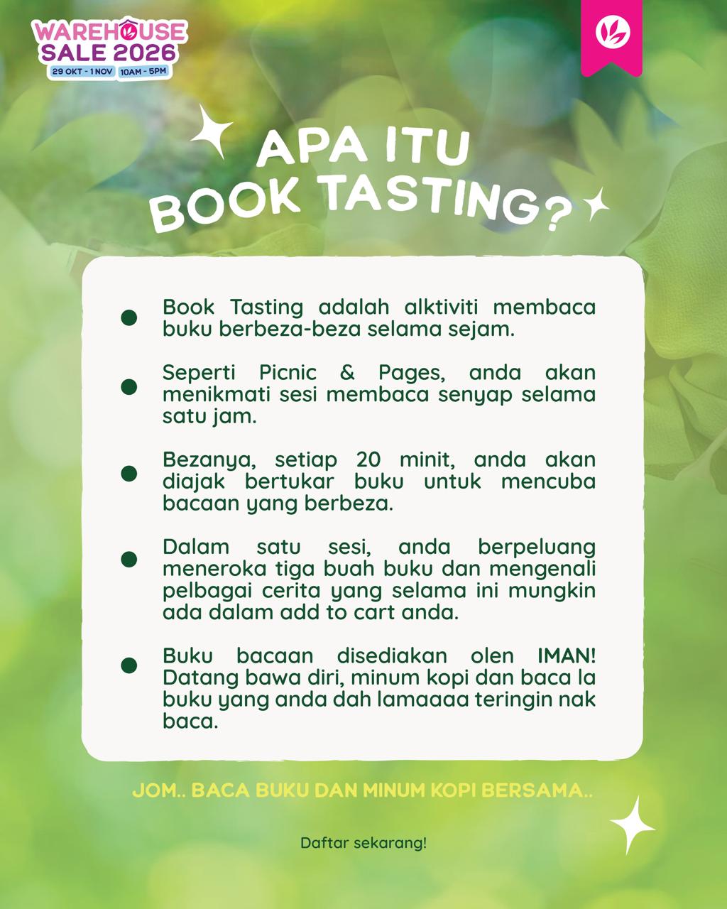 [Tiket Event] Picnic & Pages: Book Tasting
