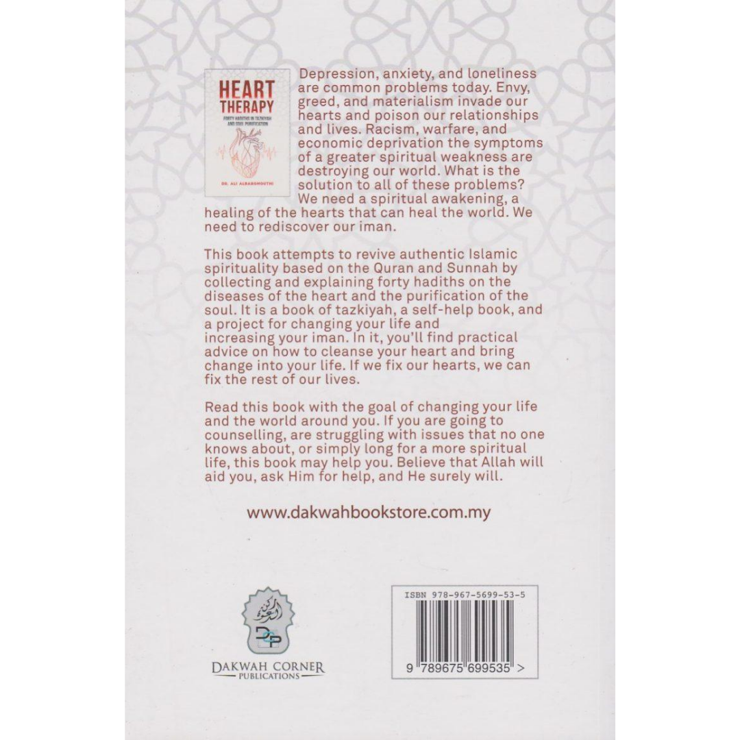 Dakwah Corner Bookstore Buku Heart Therapy Forty Hadith in Tazkiyah and Soul Purification by Dr Ali Albarghouthi 201591