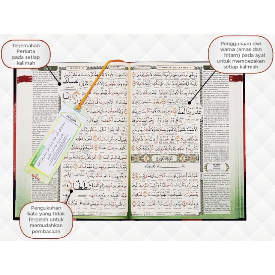 Karya Bestari Al-Quran Al-Quran Al-Karim Word by Word Translation & Color Coded Tajweed The Noble Quran A4