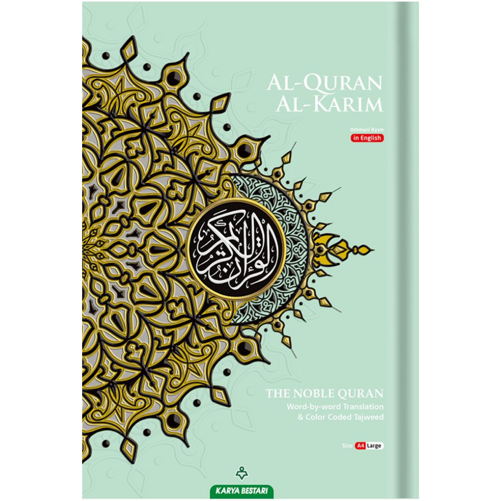 Karya Bestari Al-Quran Mint Green Al-Quran Al-Karim Word by Word Translation & Color Coded Tajweed The Noble Quran A4 2004776