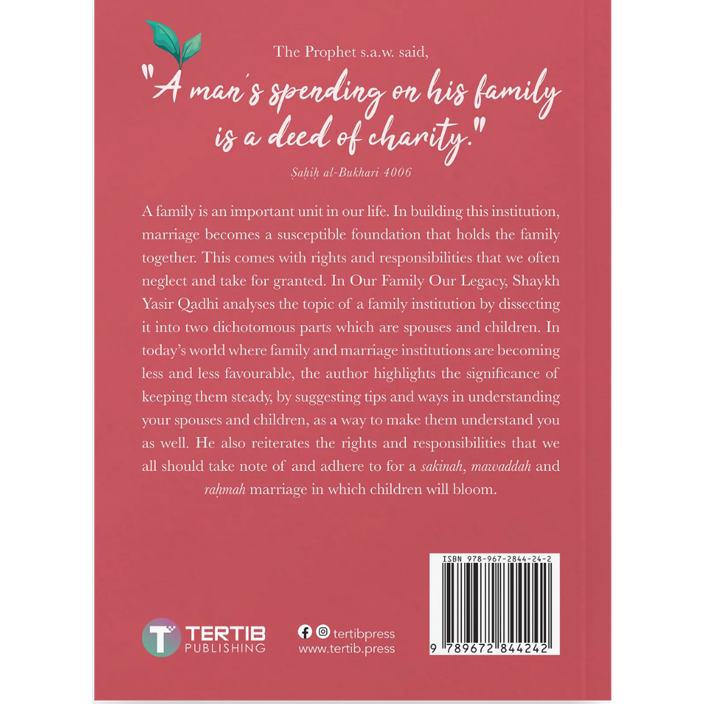 Tertib Publishing Book Our Family Our Legacy by Yasir Qadhi 201460